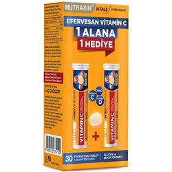 Nutraxin Efervesan - Vitamin C-D-ZINC 15 Efervesan Tablet - 1 ALANA 1 BEDAVA - Nutraxin