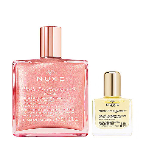 Nuxe Huile Prodigieuse OR Pembe Parıltılı Çiçeksi Çok Amaçlı Kuru Yağ Seti - Nuxe