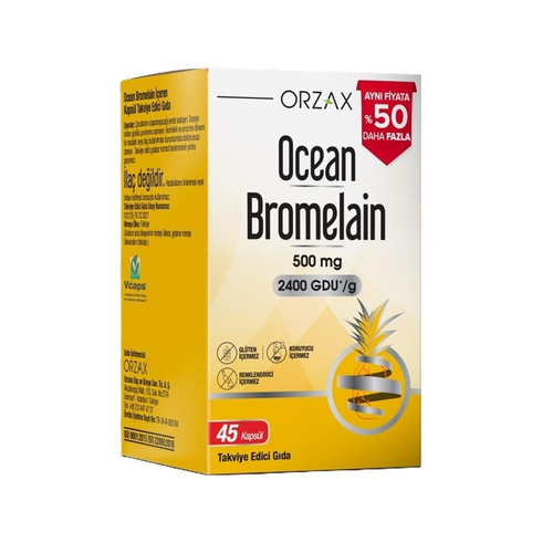 Ocean Bromelain 500 mg 45 Kapsül - Orzax