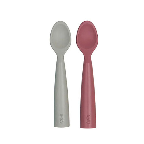 OiOi Silikon Nam Nam Mama Kaşığı 6 Ay+ 2 Li - Rose and Grey - OiOi