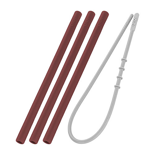 OiOi Temizleme Fırçalı Silikon Pipet 2 Li 6 Ay+ Bordo - OiOi