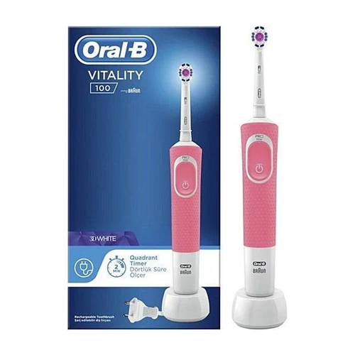Oral-B Vitality 100 3D White Şarj Edilebilir Diş Fırçası - Pembe - Oral-b