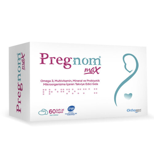 Orthogen Pregnom Max Takviye Edici Gıda 60 Yumuşak Kapsül - Orthogen