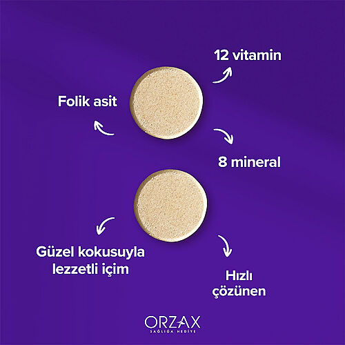 Orzax Efervit Multivitamin ve Mineral 20 Tablet - 3