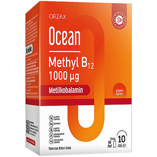Orzax Ocean 1000 mg Methyl Cobalamin B12 Sprey 5 ml - Orzax
