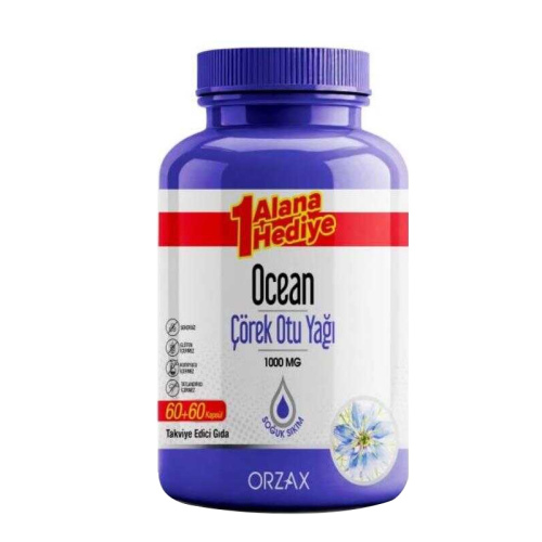 Orzax Ocean Çörek Otu Yağı 1000 mg 60 Kapsül x 2 Adet - 1