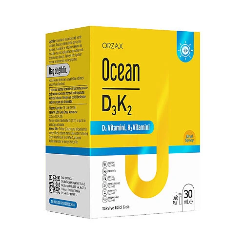 Orzax Ocean D3K2 Takviye Edici Gıda Sprey 30 ml - Orzax