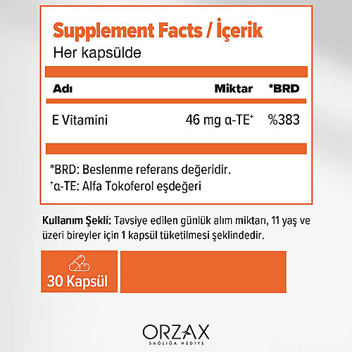 Orzax Ocean E Vitamini 30 Kapsül - Orzax (1)