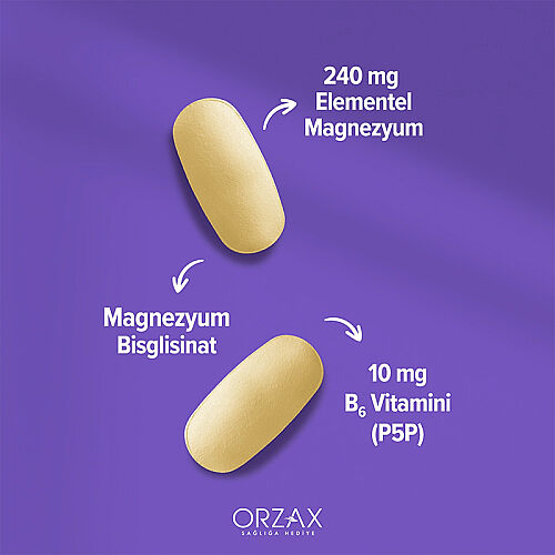 Orzax Ocean ExtraMag Magnezyum Bisglisinat + P5P Takviye Edici Gıda 60 Tablet - Orzax (1)