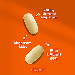 Orzax Ocean ExtraMag Magnezyum Malat + P5P Takviye Edici Gıda 60 Tablet - 2