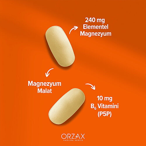 Orzax Ocean ExtraMag Magnezyum Malat + P5P Takviye Edici Gıda 60 Tablet - Orzax (1)