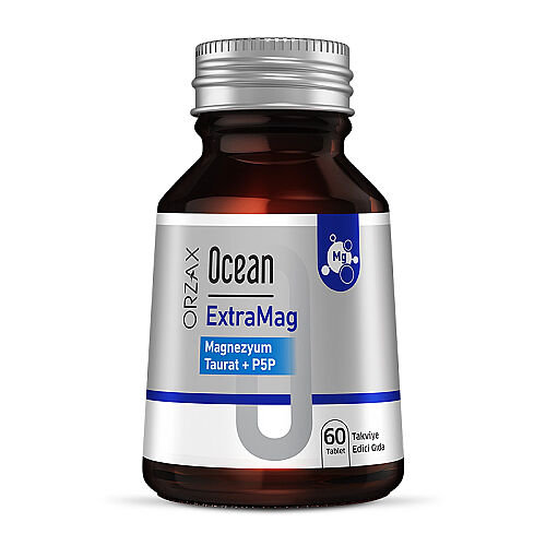 Orzax Ocean ExtraMag Magnezyum Taurat+P5P Takviye Edici Gıda 60 Tablet - Orzax