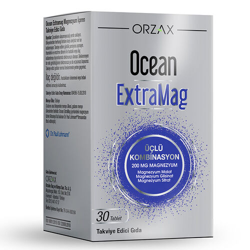 Orzax - Orzax Ocean ExtraMag Üçlü Kombinasyon 30 Tablet