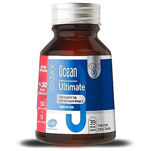 Orzax Ocean Ultimate Balık Yağı 1700 mg %30 Daha Fazla 39 Kapsül - Orzax