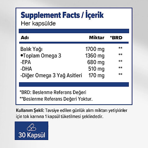 Orzax Ocean Ultimate Balık Yağı 1700 mg 30 Softjel Kapsül - Orzax (1)