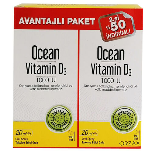 Orzax OCean Vitamin D3 1000 IU 2 x 20 ml - Orzax