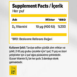 Orzax Ocean Vitamin D3 400 IU Sprey 20ml - 3