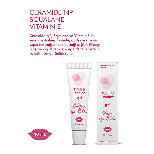 Pure Choice Parlatıcı 3in1 Glossy Lip Balm - Pink Aura 10 ml - 5