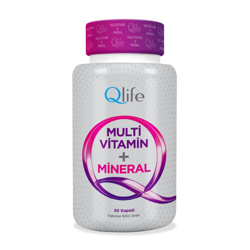 Qlife - Qlife Multivitamin - Mineral Takviye Edici Gıda 30 Kapsül