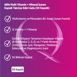 Qlife Multivitamin - Mineral Takviye Edici Gıda 90 Kapsül - 2