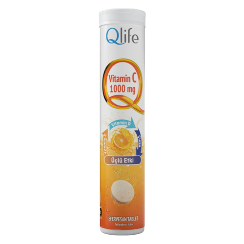 Qlife Plus C Vitamini - D3 Vitamini ve Çinko Içeren Efervesan Tablet 20 Adet - 1