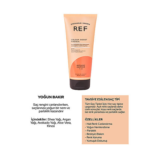 REF Colour Boost Masque Cool Intense Cooper 7.44 200 ml - Ref Stockholm Sweden (1)