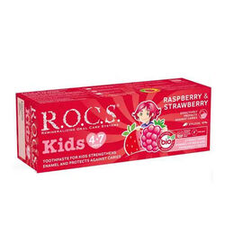 ROCS Kids 4-7 Yaş Meyveli Çocuk Diş Macunu 35ml (Ahududulu-Çilekli) - ROCS
