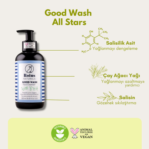 Roius Naturals Good Wash Yüz Temizleme Jeli 250 ml - 3