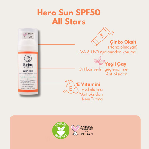 Roius Naturals Hero Sun Mineral Spf50+ Face Sunscreen 50 ml - 3