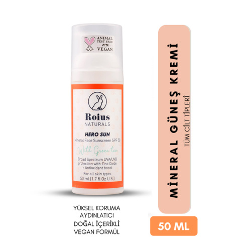 Roius Naturals Hero Sun Mineral Spf50+ Face Sunscreen 50 ml - Roius Naturals (1)