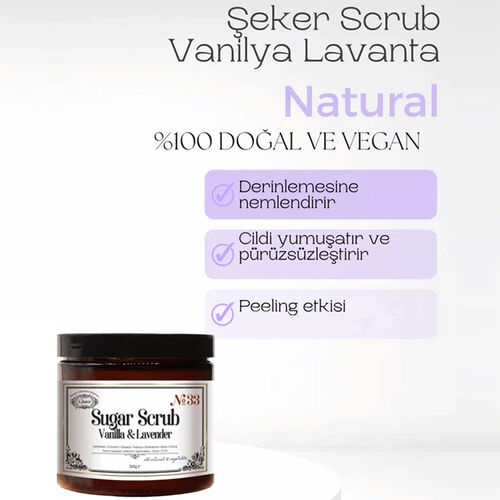 Rosece R33 Şeker Scrub Vanilya Lavanta | Doğal AHA Arındırıcı Peeling 260 gr - 2