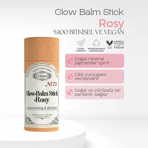 Rosece R73 Işıltılı Stick Vücut Yağı Glow Balm Stick Rosy 75 ml - 2