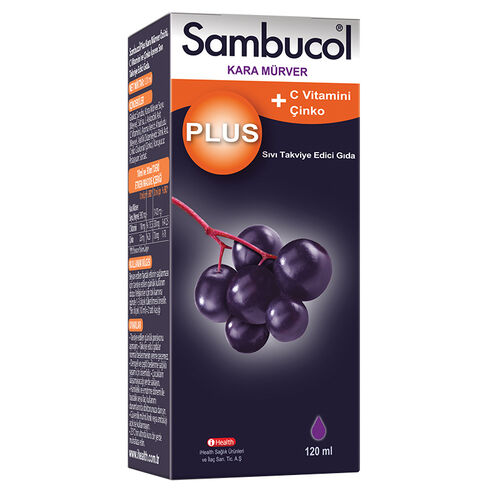 Sambucol Plus Kara Mürver C Vitamini ve Çinko İçeren Takviye Edici Gıda 120 ml - Sambucol