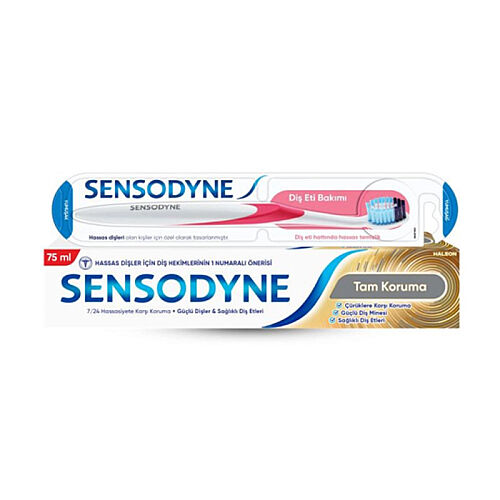 Sensodyne Tam Koruma Diş Macunu 75 ml + Diş Fırçası HEDİYE - Sensodyne