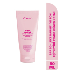 She Vec Crush On Pink - SPF 50+ Leke Karşıtı ve Ton Eşitleyici Pembe Güneş Kremi 50 ml - 2