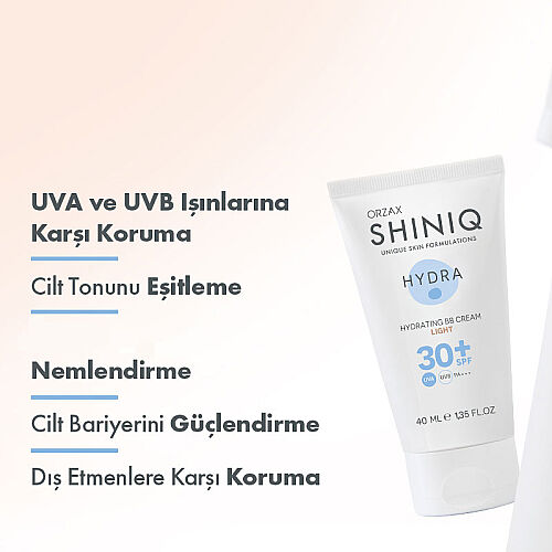 Shiniq Hydra Cilt Tonu Eşitleyici Açık Renkli BB Krem SPF 30 + 40 ml - Light - 3