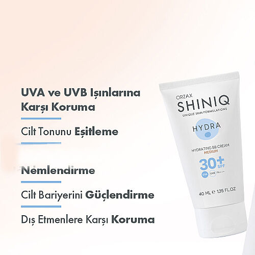 Shiniq Hydra Cilt Tonu Eşitleyici Koyu Renkli BB Krem SPF 30 + 40 ml - Medium - 3