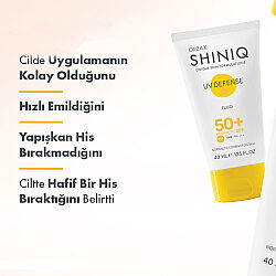 Shiniq UV Defense Normal ve Karma Ciltler için Güneş Koruyucu SPF50 + 40 ml - 4