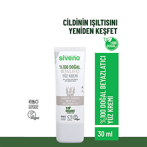 Siveno %100 Doğal Beyazlatıcı Yüz Kremi 30 ml - Siveno (1)