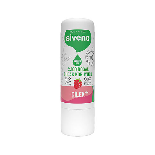 Siveno %100 Doğal Dudak Koruyucu Çilekli 6 gr - Siveno