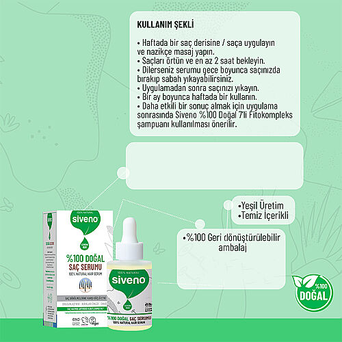Siveno %100 Doğal Saç Bakım Serumu 30 ml - 5