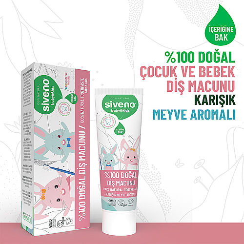 Siveno Bebek ve Çocuklar İçin Diş Macunu 50 ml - Karışık Meyve Aromalı - 5
