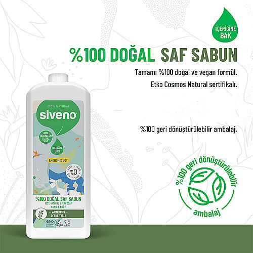 Siveno Defne Yağlı Doğal Sıvı Sabun 1L - 4