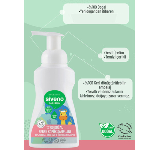 Siveno Doğal Bebek Köpük Şampuanı 250 ml - 3