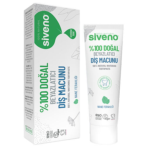 Siveno Doğal Diş Macunu Beyazlatıcı Nane Ferahlığı Florürsüz 65gr - Siveno
