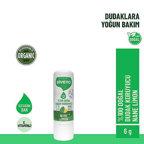 Siveno Doğal Dudak Koruyucu Nane ve Limon 6 gr - Siveno (1)