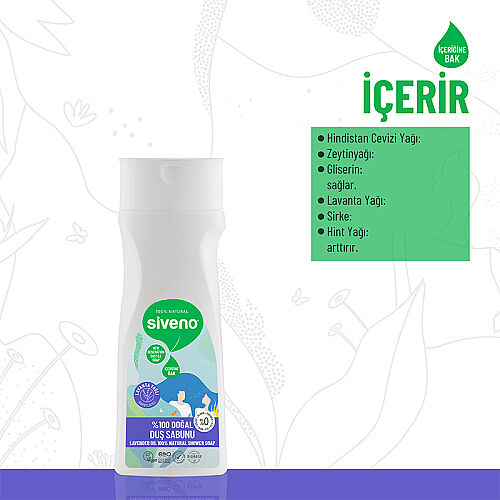 Siveno Doğal Duş Sabunu Lavanta Yağlı 300 ml - 3