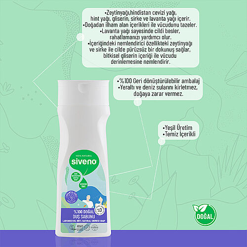 Siveno Doğal Duş Sabunu Lavanta Yağlı 300 ml - 4