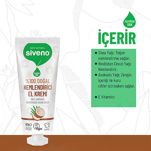 Siveno Doğal El ve Vücut Kremi Hindistan Cevizi Avokado Yoğun Nemlendirici Vegan 30 ml - 4