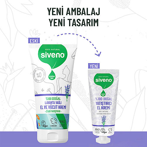Siveno Doğal El ve Vücut Kremi Lavanta Yoğun Nemlendirici Vegan 30 ml - Siveno (1)